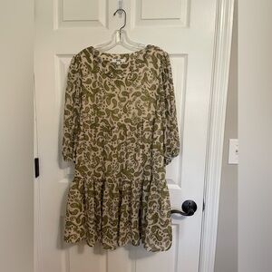 Steve Madden Olive Paisley Long Sleeve Dress